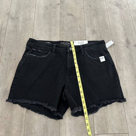 New Arizona Mid Rise Distressed Black Denim Vintage Broken style Jeans sz 13 jr - Picture 10 of 15